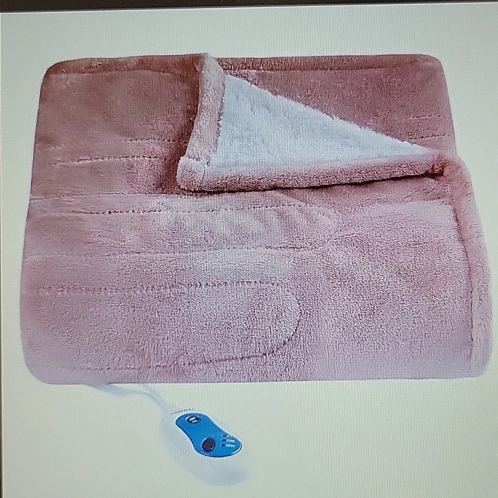Coriwell Pink Heated Electric Throw white Sherpa 50x60